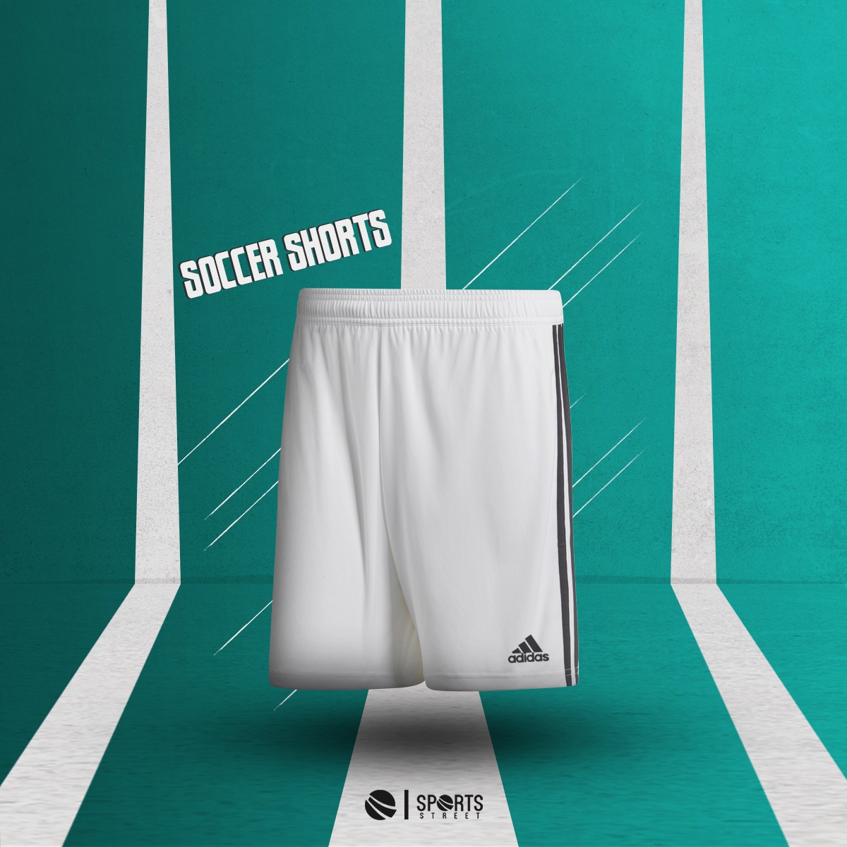 adidas white soccer shorts